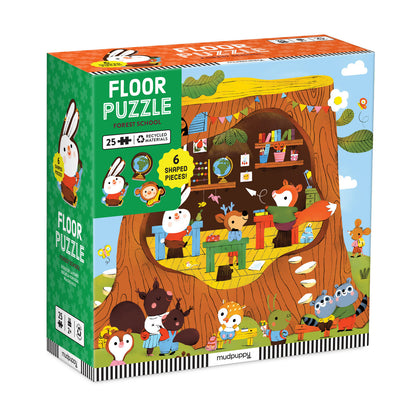 Mudpuppy 25pc - Forest School Floor Puzzle with Shaped Pieces