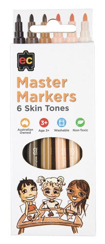 Educational Colours - Master Skin Tone Markers Packet of 6
