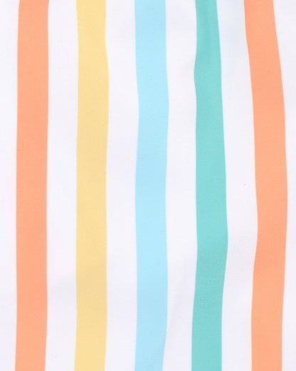 Minihaha - Luca Stripe Swim Hat with Quick Release Neck Tie