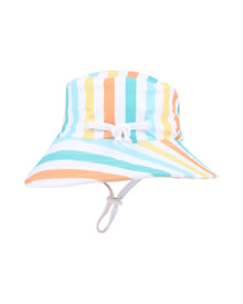 Minihaha - Luca Stripe Swim Hat with Quick Release Neck Tie