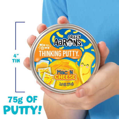 Crazy Aaron's  Thinking Putty - Mac & Cheese - Mix It 4" Tin