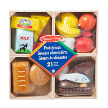 four wooden baskets for sorting as well as easy storage. Introduce your child to meal planning and food groups in general, while they learn about dairy products, meat, carbs, fat, and fruits and vegetables.