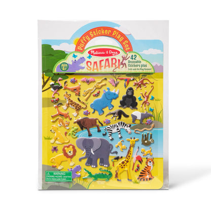 Melissa & Doug safari-themed sticker book with colorful animals on a white background