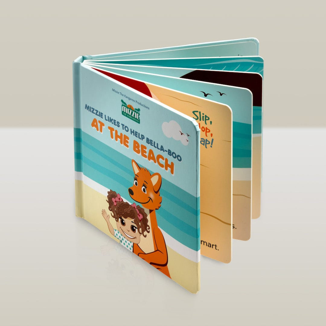 Mizzie the Kangaroo - At The Beach Interactive Touch and Feel Mizzie Baby Board Book