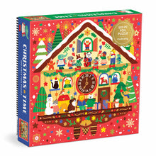 Colorful packaging of a Christmas-themed puzzle with festive design