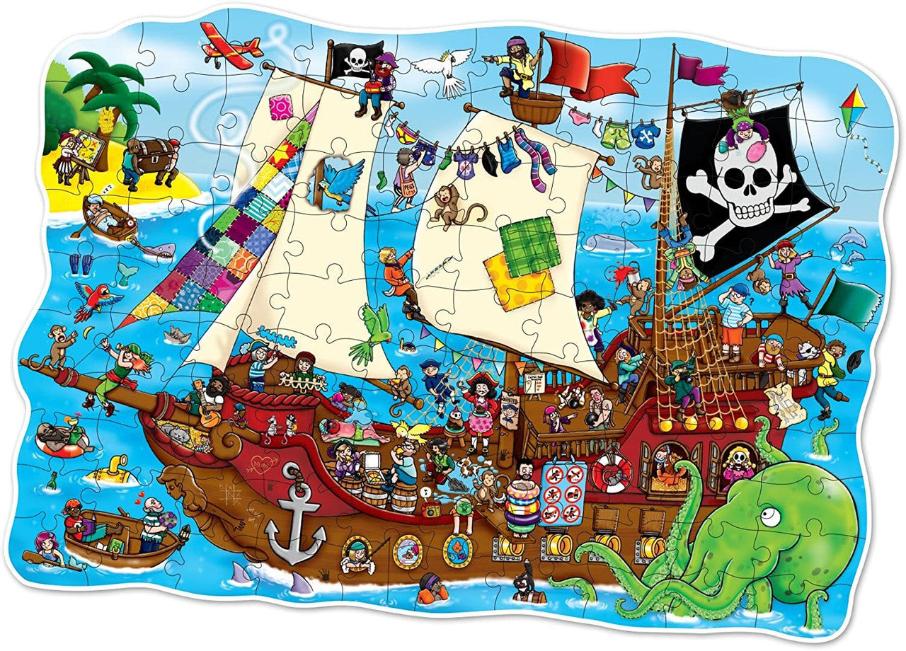 Orchard Toys - Pirate Ship Shaped Jigsaw Puzzle 100pc