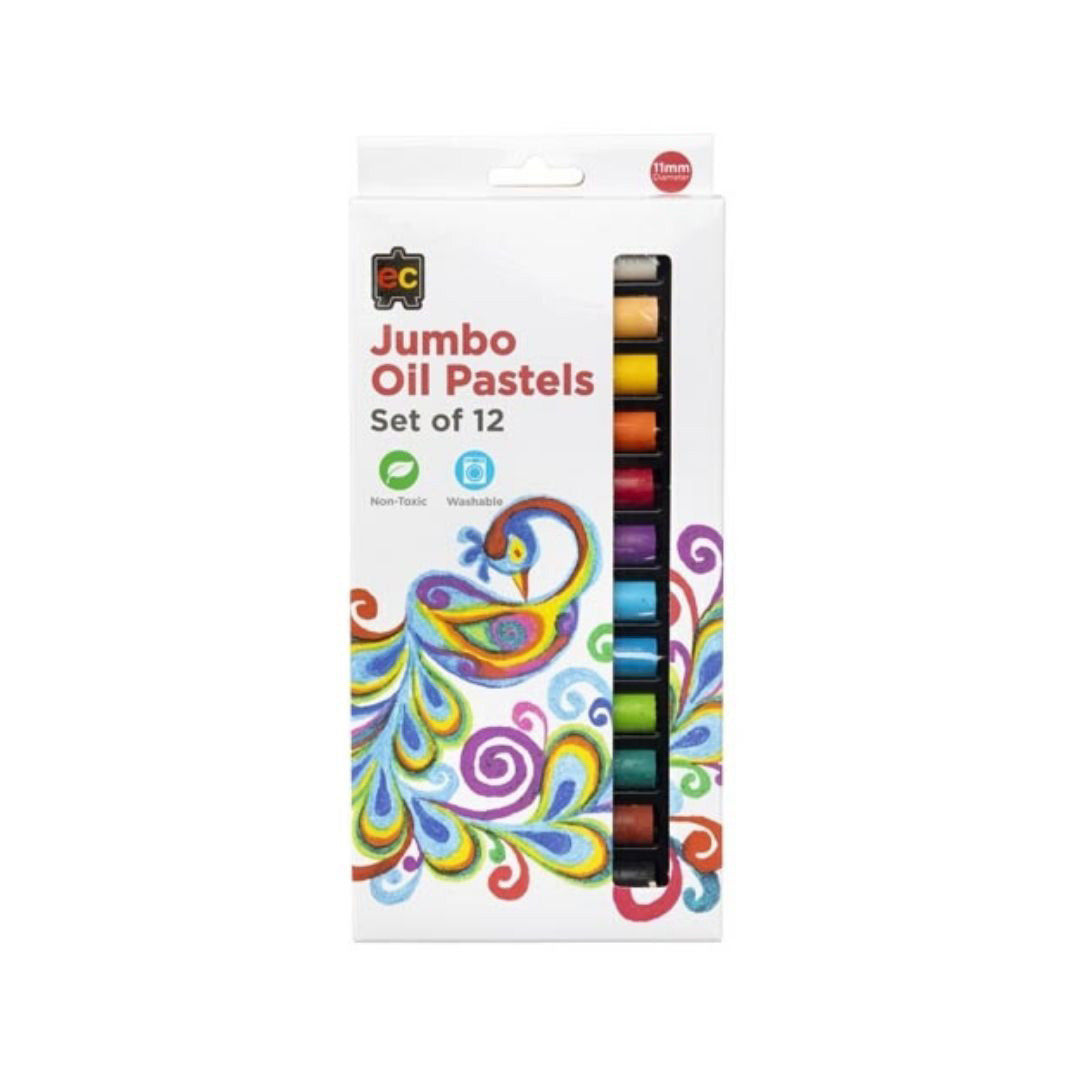 Educational Colours - Jumbo Oil Pastels Pack of 12 (11 x 70mm)