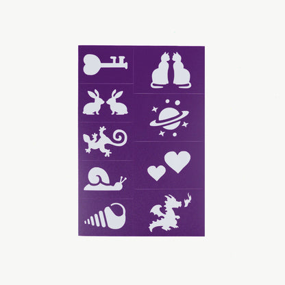 Oh Flossy - Reusable Adhesive Face Paint & Makeup Stencils - Purple