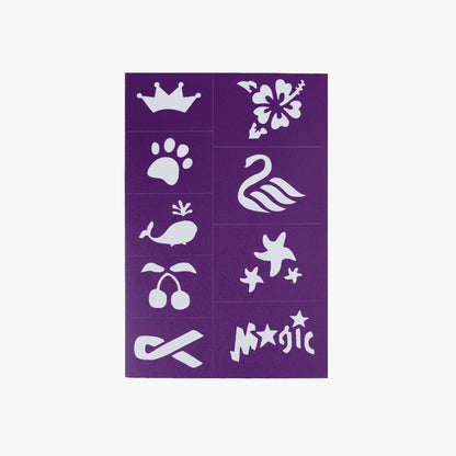 Oh Flossy - Reusable Adhesive Face Paint & Makeup Stencils - Purple