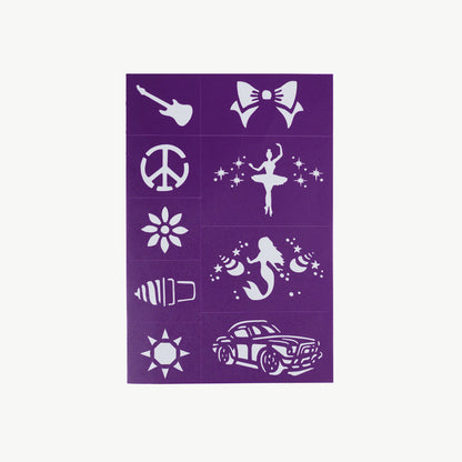 Oh Flossy - Reusable Adhesive Face Paint & Makeup Stencils - Purple