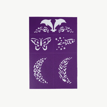 Oh Flossy - Reusable Adhesive Face Paint & Makeup Stencils - Purple