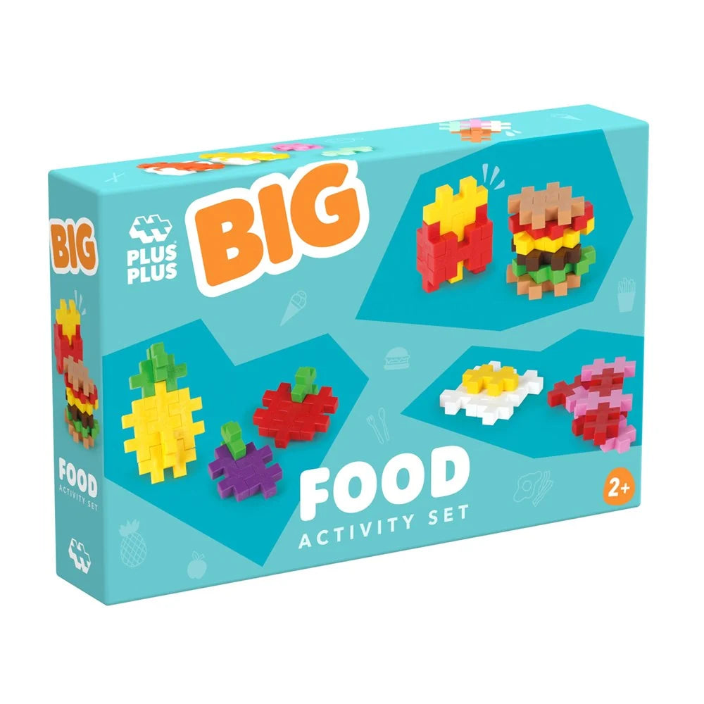 Plus-Plus BIG Food Activity Set 50 piece box shown front-on against a white background