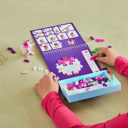 Plus-Plus Activity Pad Puzzle by Number Enchanted Forest PP4348 with 125 colourful building pieces and magical woodland designs