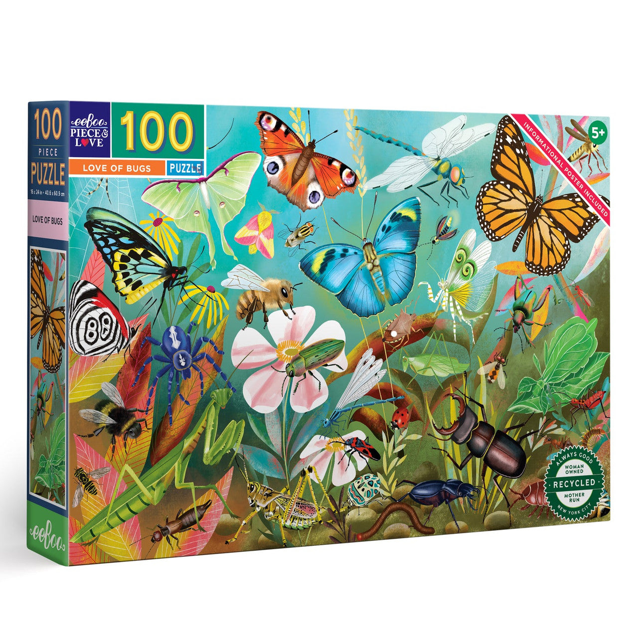 eeBoo 100pc - Love of Bugs Puzzle