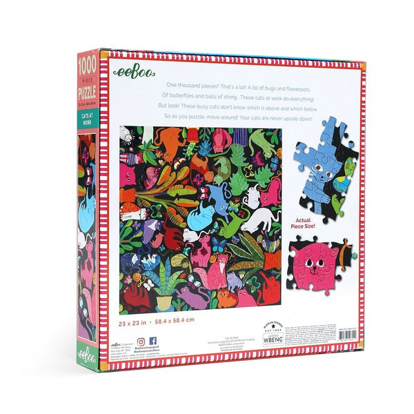 eeBoo 1000pc - Cats at Work Puzzle