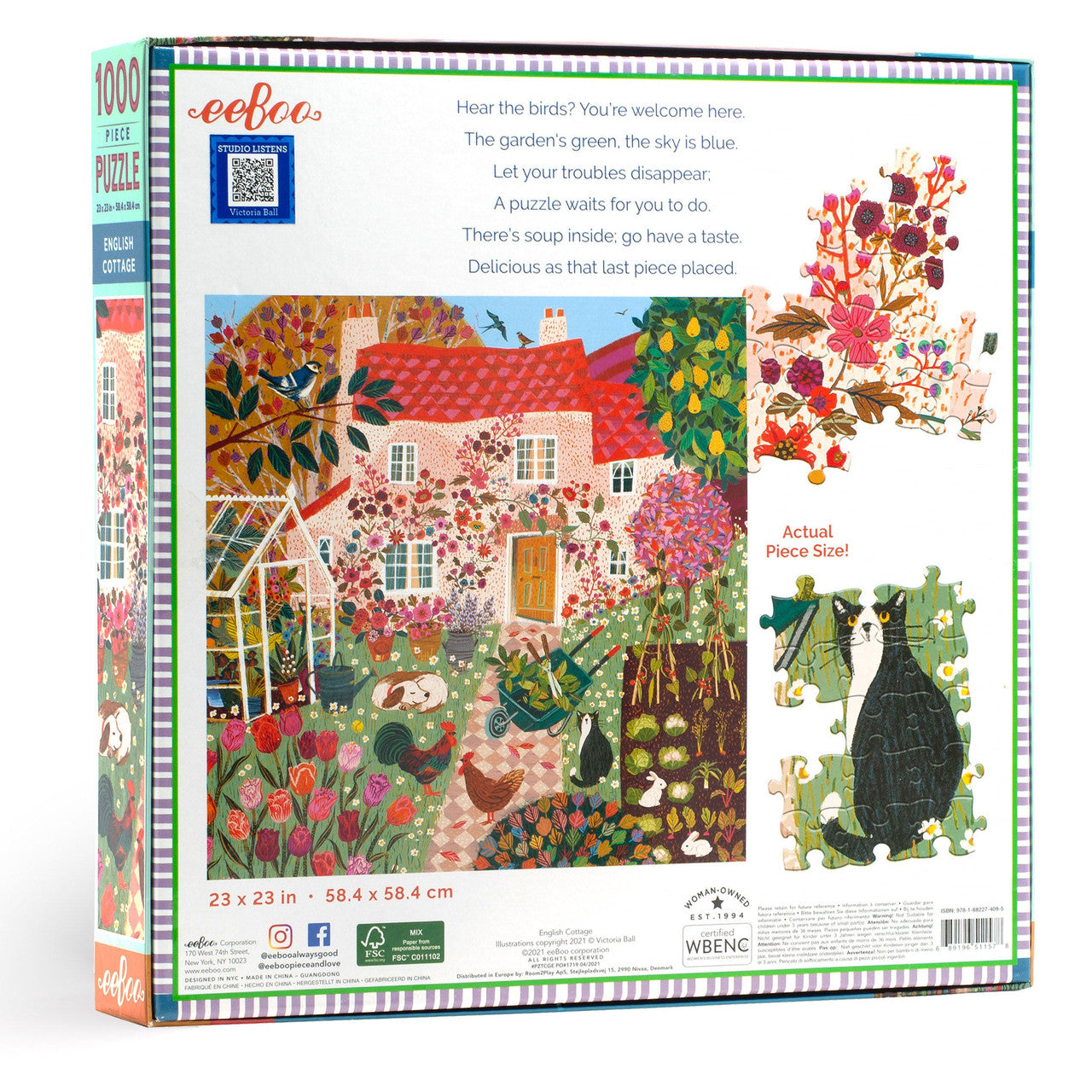 eeBoo 1000pc - English Cottage Puzzle