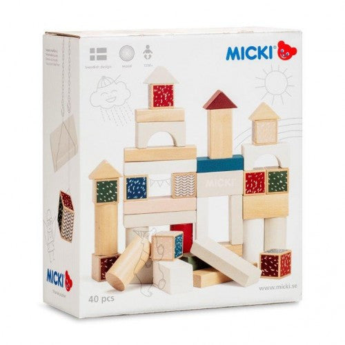 Micki Senses - Wooden Building Blocks 40 pcs