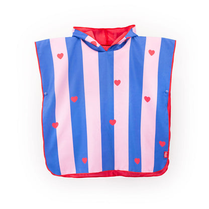 Quut - Hooded Towel - Cherry Red Hearts