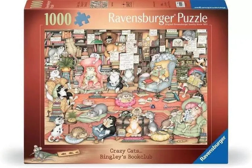 Ravensburger 1000pc - Crazy Cats Bingley’s Bookclub Puzzle