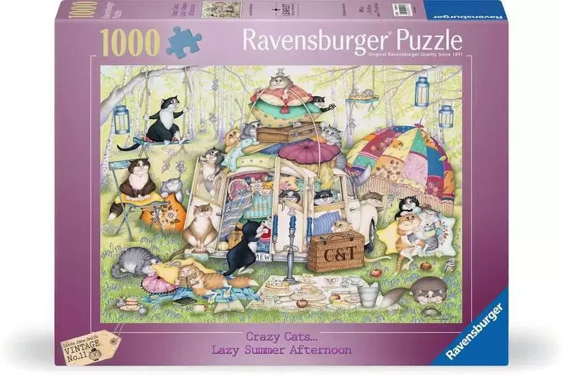 Ravensburger 1000pc - Crazy Cats, Lazy Summer Afternoon Puzzle