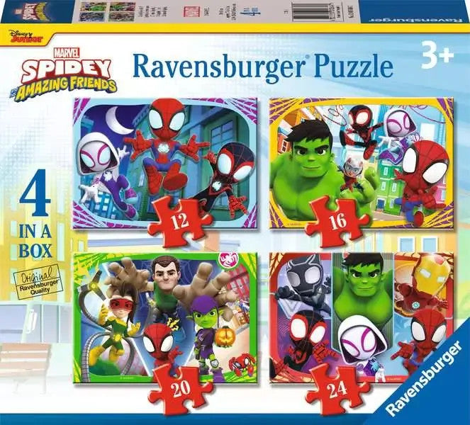 Ravensburger  -  Spidey & His Amazing - It's Spidey Time! 4 in a Box - 12, 16, 20, 24pc Puzzles
