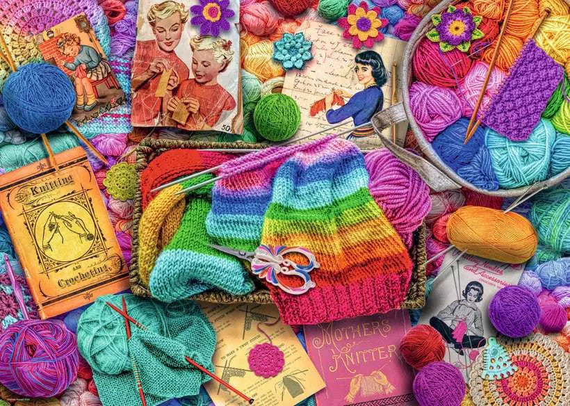 Ravensburger 1000pc - Vintage Knitting & Crochet Puzzle