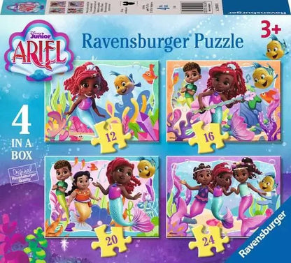Ravensburger - Disney Ariel Friends are a Treasure! 4 in a Box - 12, 16, 20, 24pc Puzzles