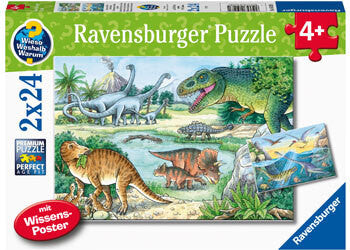 Ravensburger 2x24pc - Dinosaurs of land and sea