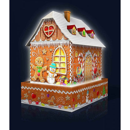 Ravensburger 216pc - Ginger Bread House Night Edition 3D Puzzle