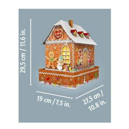 Ravensburger 216pc -  Ginger Bread House Night Edition 3D Puzzle