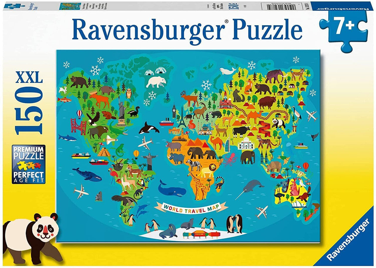 Ravensburger 150pc- Animal World Map Puzzle