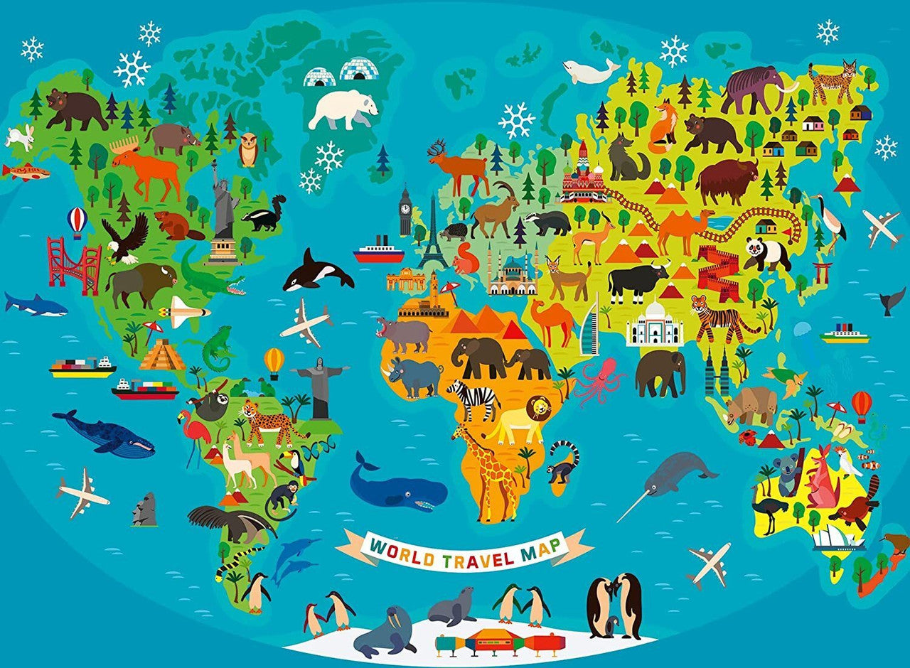 Ravensburger 150pc- Animal World Map Puzzle