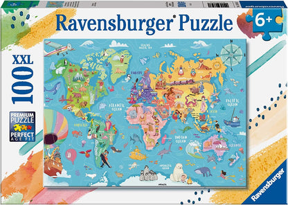 Ravensburger 100pc - Map of the World Puzzle