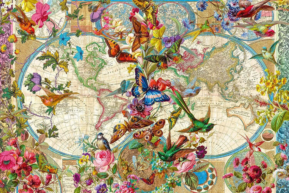 Ravensburger 3000pc - Flora & Fauna World Map Puzzle