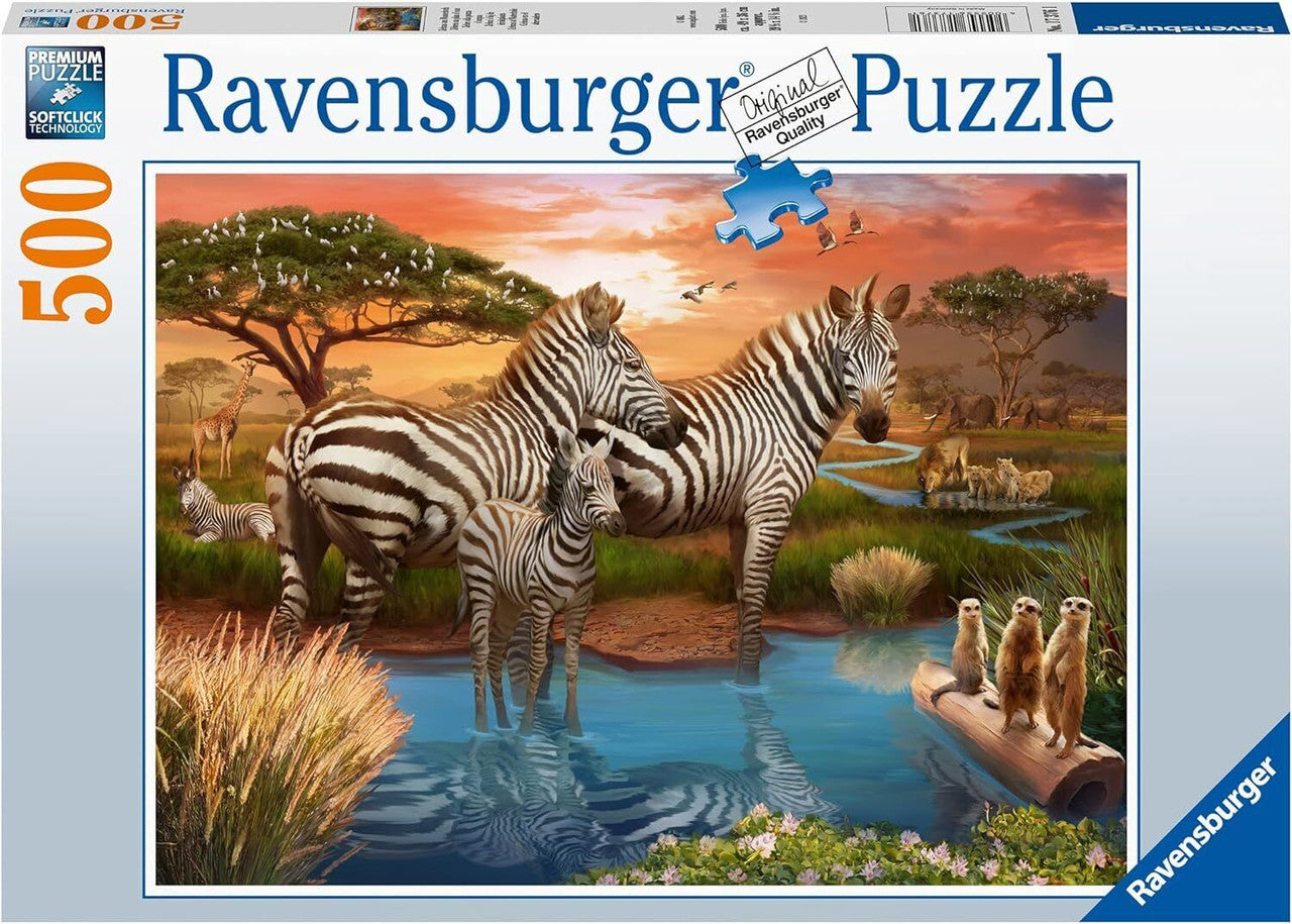 Ravensburger 500pc - Zebras at the Watering Hole Puzzle