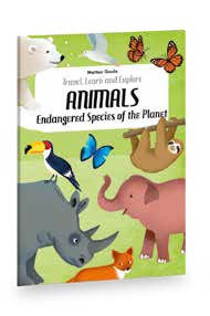 Sassi Travel, Learn and Explore - Puzzle and Book Set - Endangered Animals, 205 pcs
