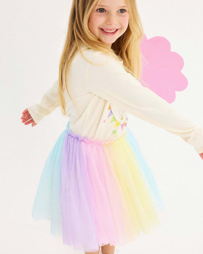 Rock Your Baby - Unicorn Flags Long Sleeve CIRCUS Dress