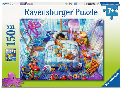 Ravensburger UnderSea Dreams 150 XXL piece children's jigsaw puzzle featuring a magical underwater bedroom with an octopus, jellyfish and sea creatures
