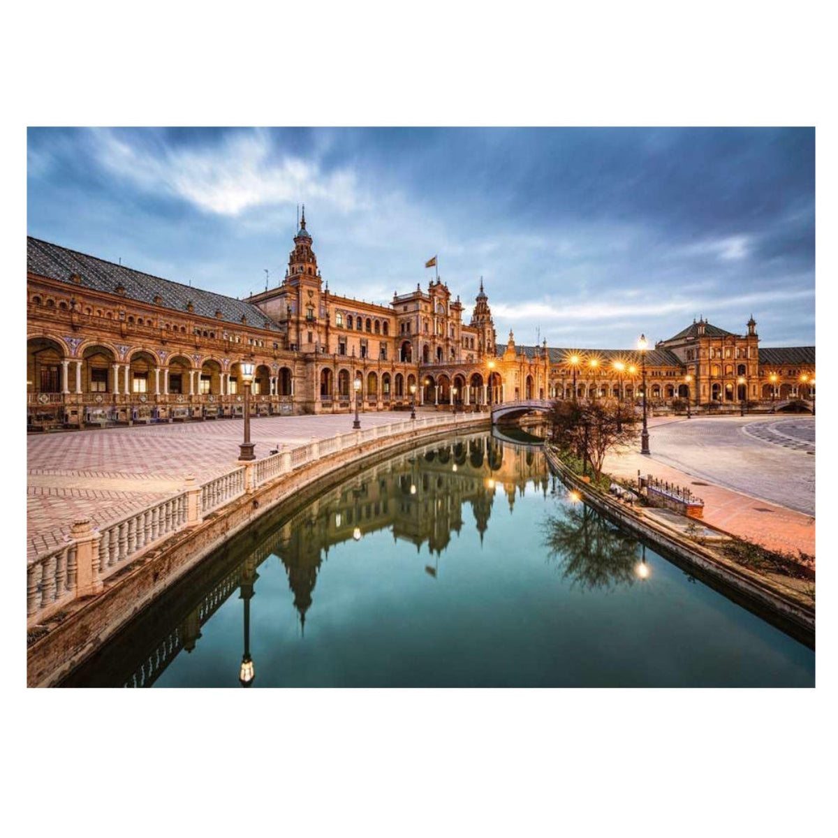 Ravensburger Plaza de España Seville 1000 piece puzzle featuring the Spanish plaza and its reflections