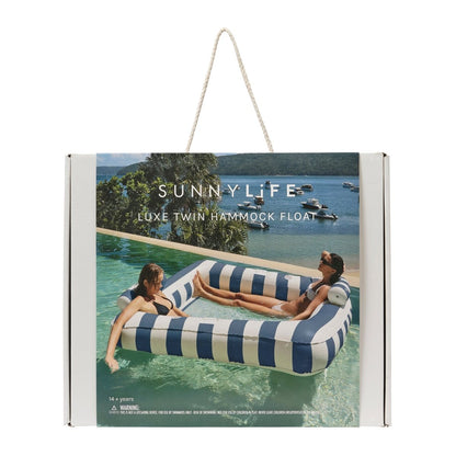 Sunnylife - Luxe Twin Hammock Float - Le Weekend Navy Stripe