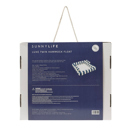 Sunnylife - Luxe Twin Hammock Float - Le Weekend Navy Stripe