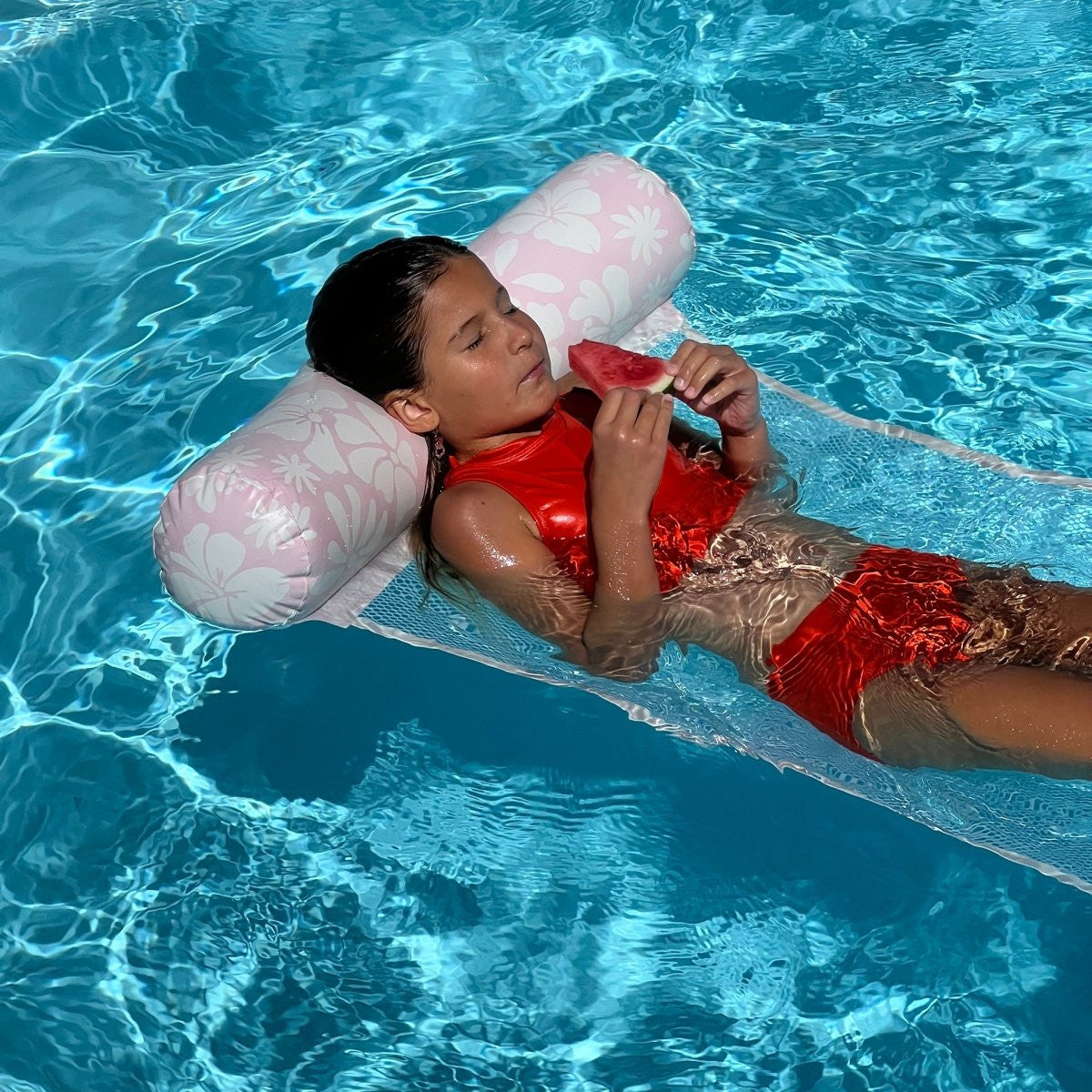 Sunnylife - Bolster Floating Hammock - Pink Floral
