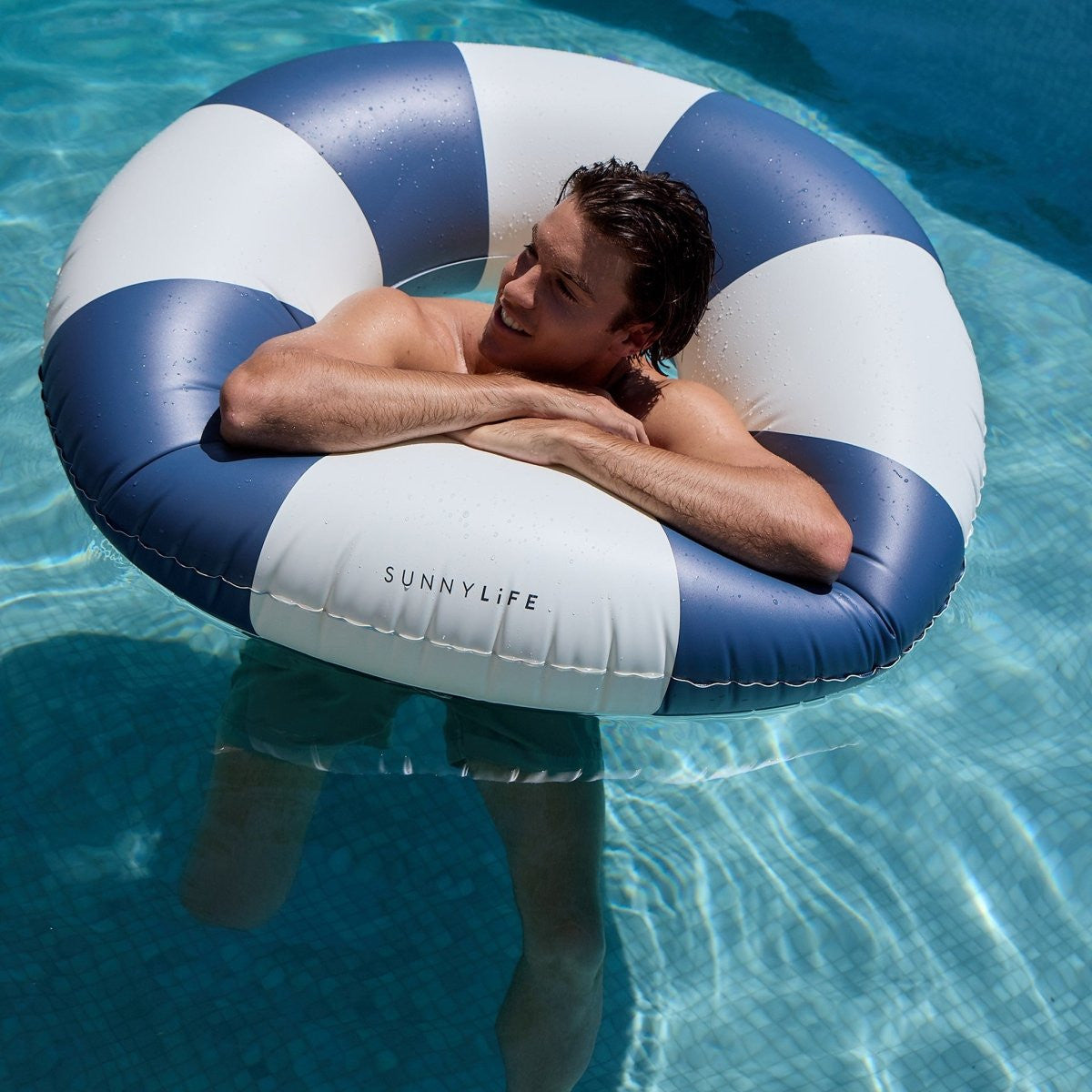 Sunnylife - Pool Ring - Le Weekend Navy Stripe