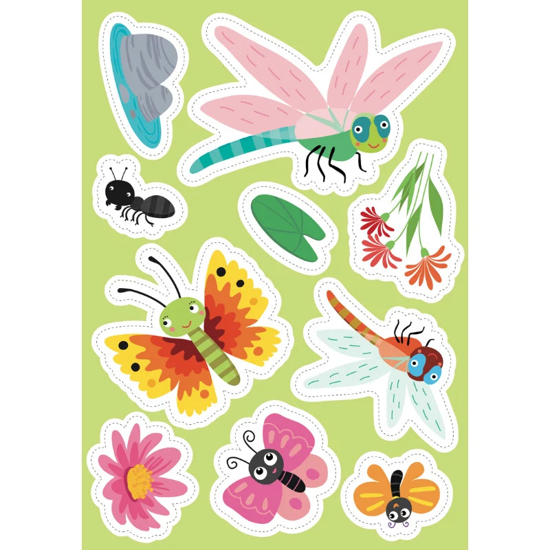 Sassi Stickers and Activities Book The Garden featuring colouring pages, mazes, garden animals and 60 reusable stickers