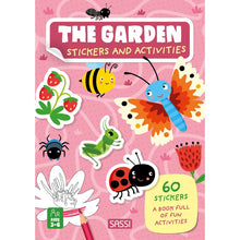 Sassi Stickers and Activities Book The Garden featuring colouring pages, mazes, garden animals and 60 reusable stickers