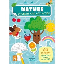 Sassi Stickers & Activities Book Nature featuring 24 activity pages with colouring, puzzles, wildlife scenes and 60 colourful stickers