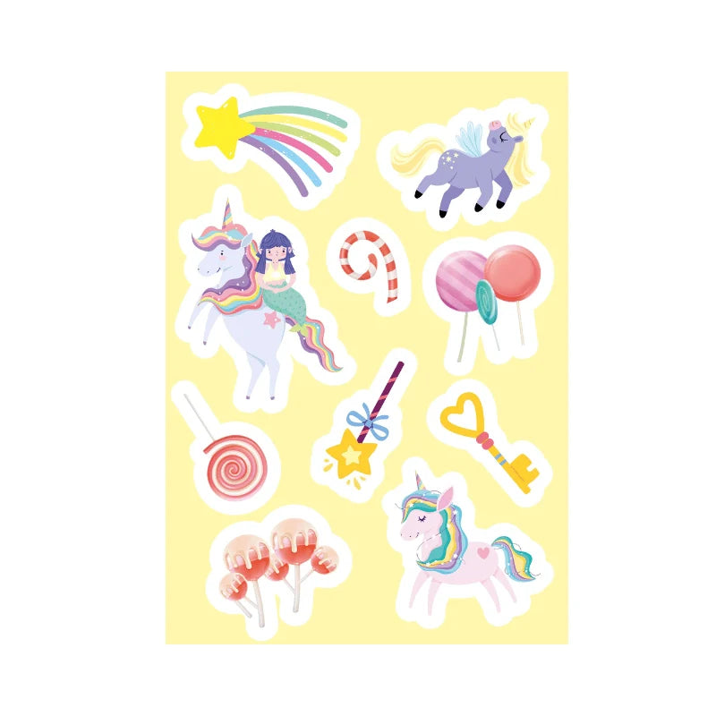 Sassi Stickers and Activities Book Unicorns featuring magical unicorns, colouring pages, puzzles and 60 colourful stickers