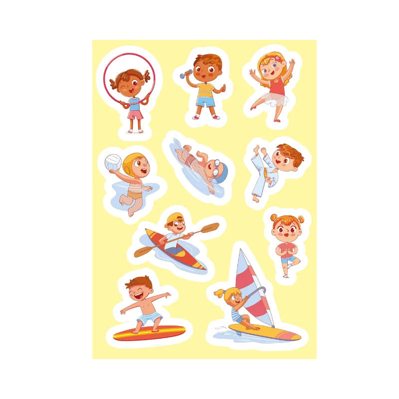 Sassi Stickers & Activities Book Sports featuring 24 activity pages with sports-themed colouring, puzzles, games and 60 colourful stickers