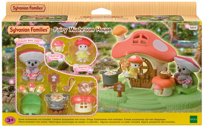 Sylvanian Families Fairy Mushroom House 5859 playset with Koala Baby Julie, Mushroom Fairy, mushroom cottage and accessories