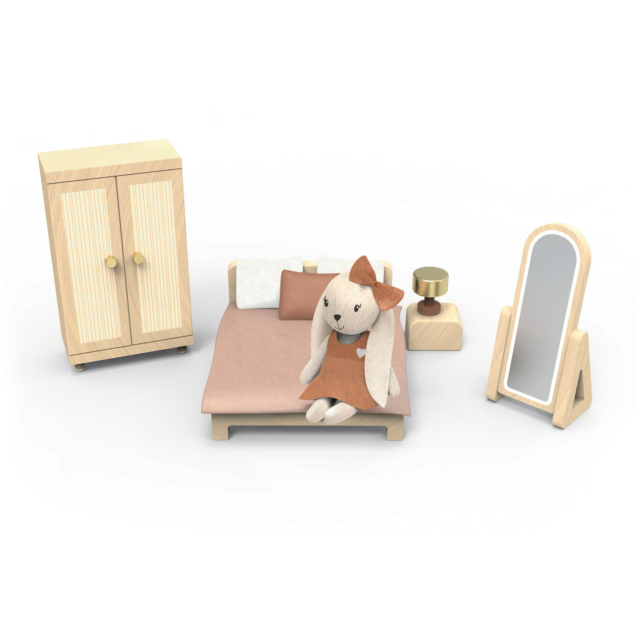 Speedy Monkey - Doll House Bedroom with Mother Bunny